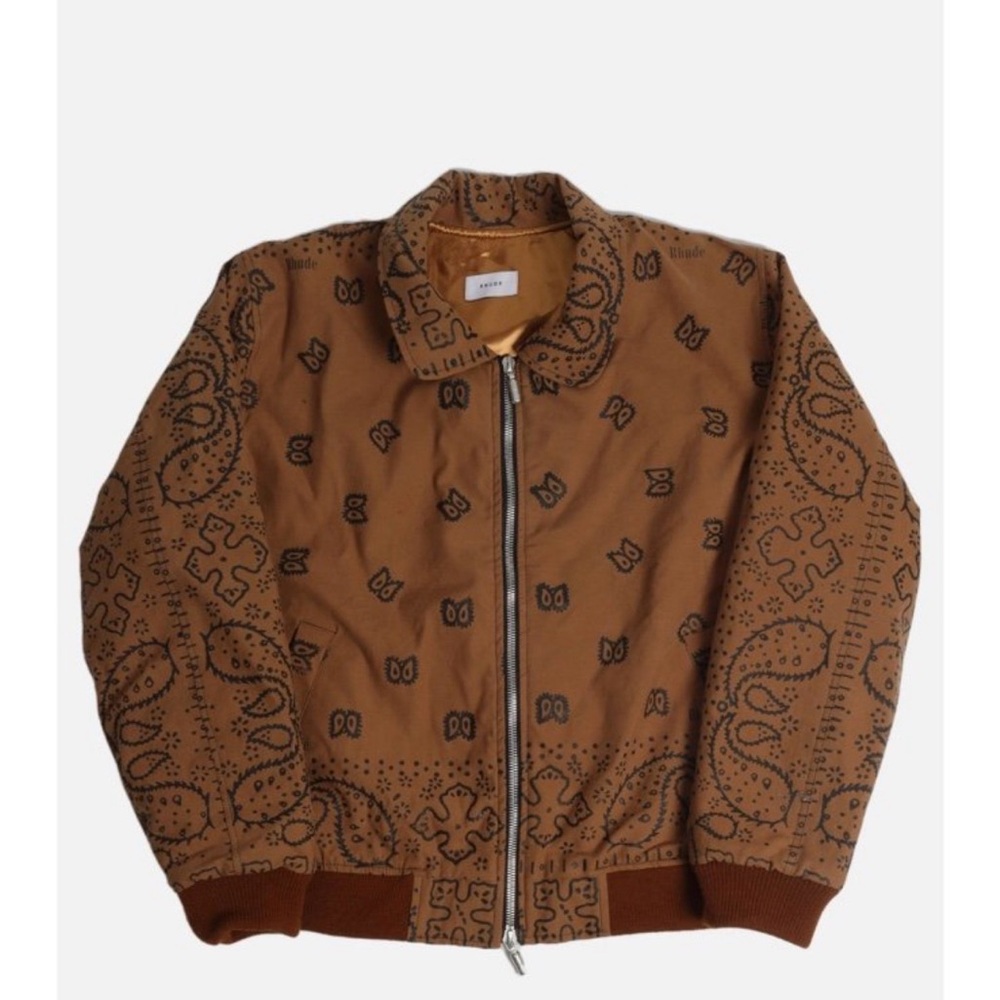 Rhude Tan Patterned Bomber Jacket - image 1